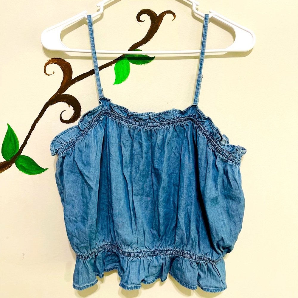 Guess denim crop top